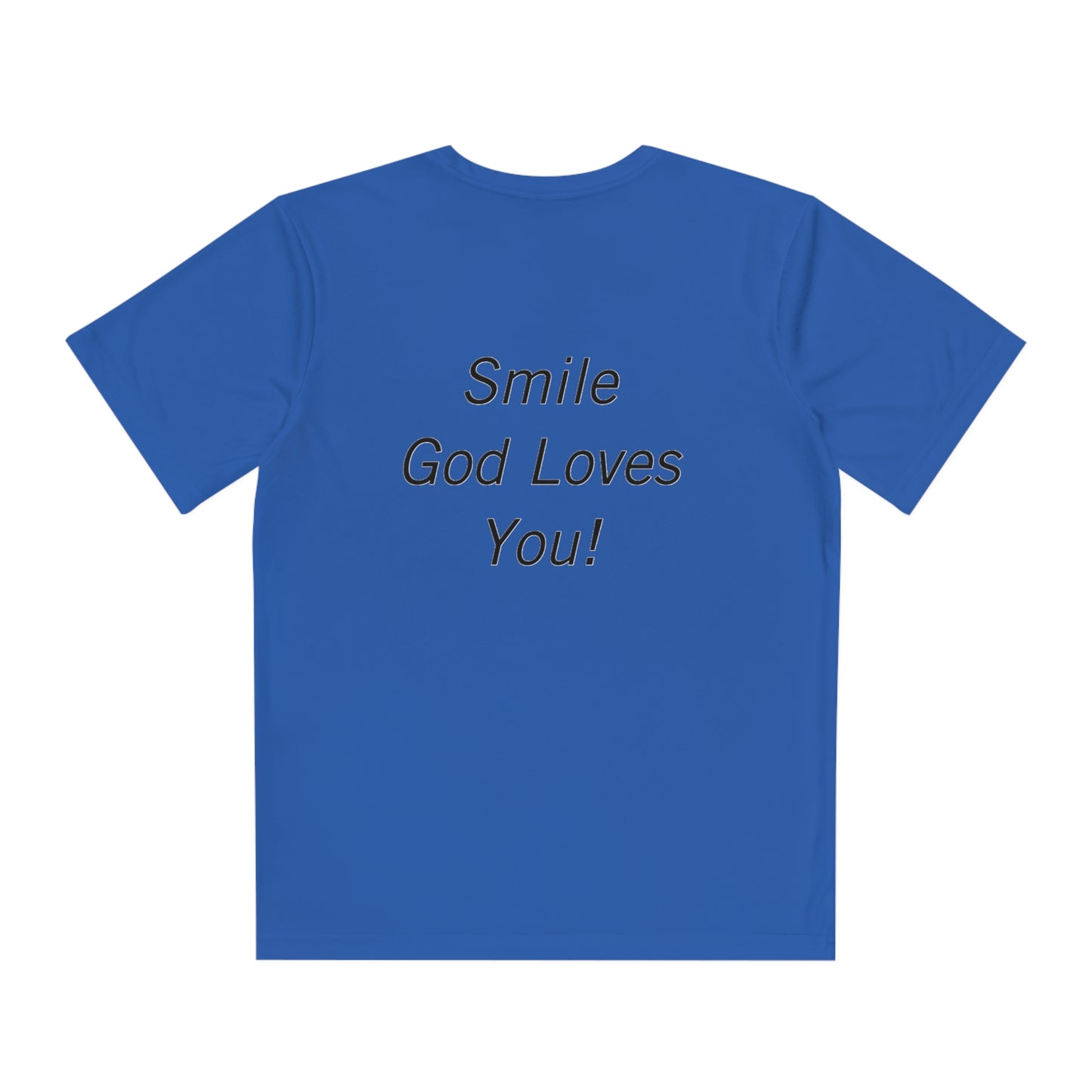 Kids Smile God Loves You Moisture Wicking Tee