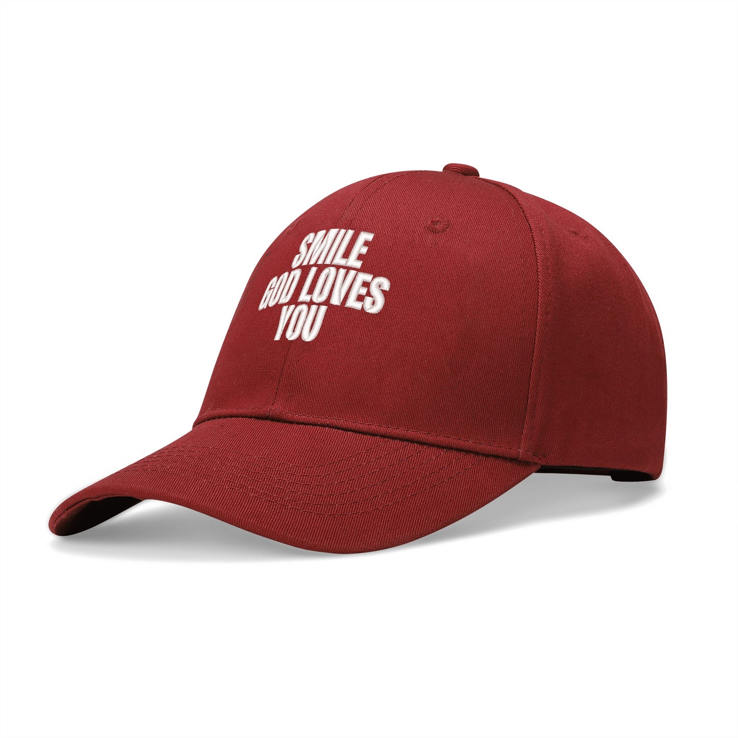 Smile God Loves You Embroidered Baseball Hat