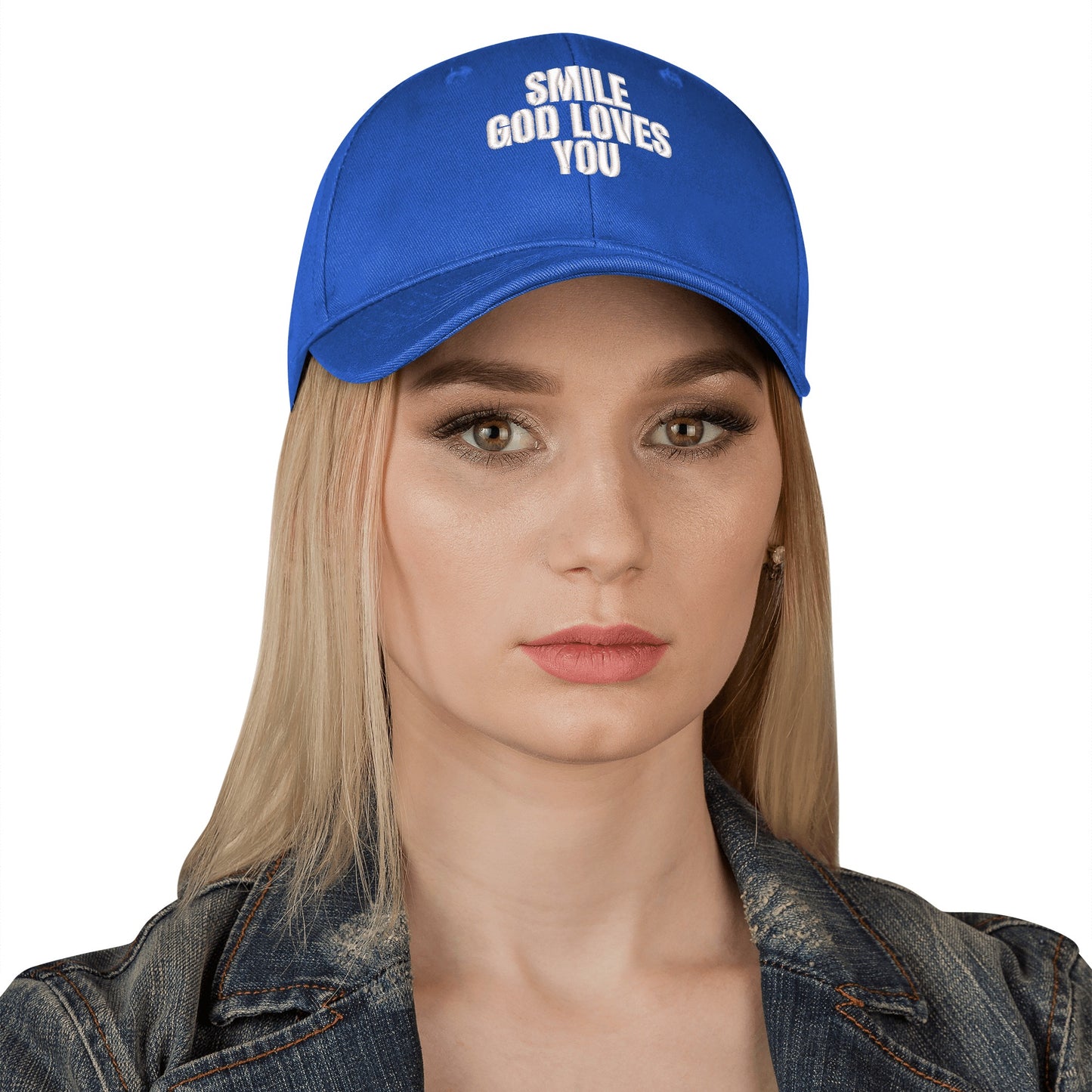 Smile God Loves You Embroidered Baseball Hat