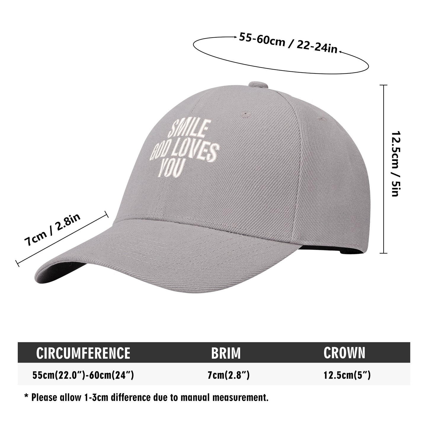 Smile God Loves You Embroidered Baseball Hat