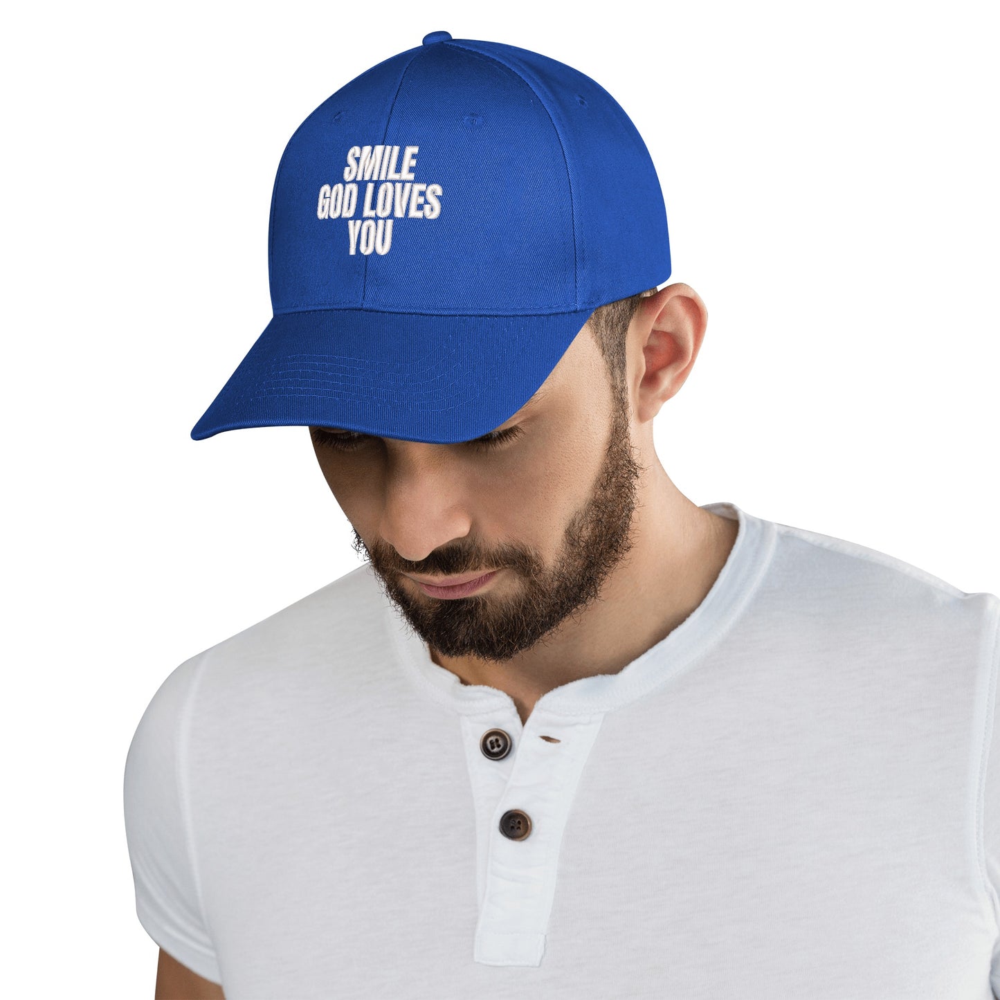 Smile God Loves You Embroidered Baseball Hat
