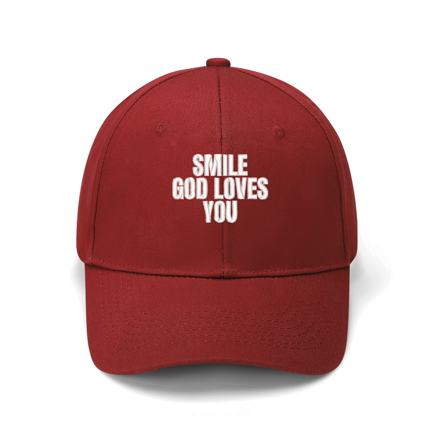 Smile God Loves You Embroidered Baseball Hat