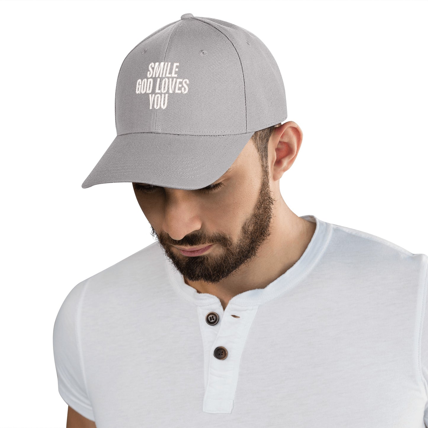 Smile God Loves You Embroidered Baseball Hat