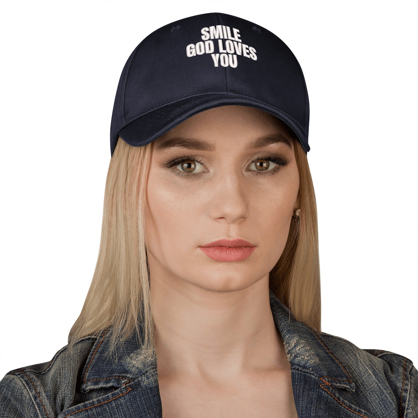 Smile God Loves You Embroidered Baseball Hat