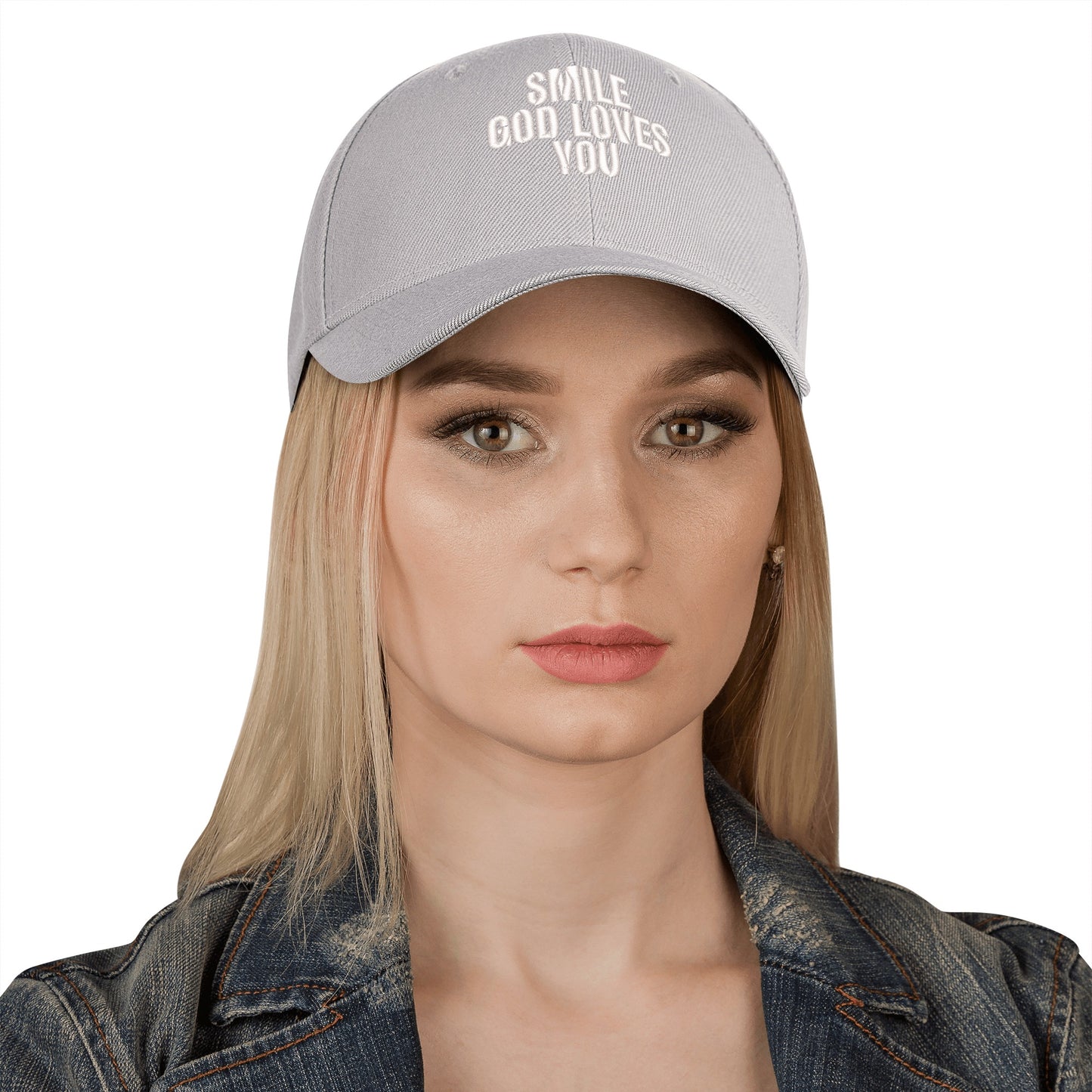 Smile God Loves You Embroidered Baseball Hat
