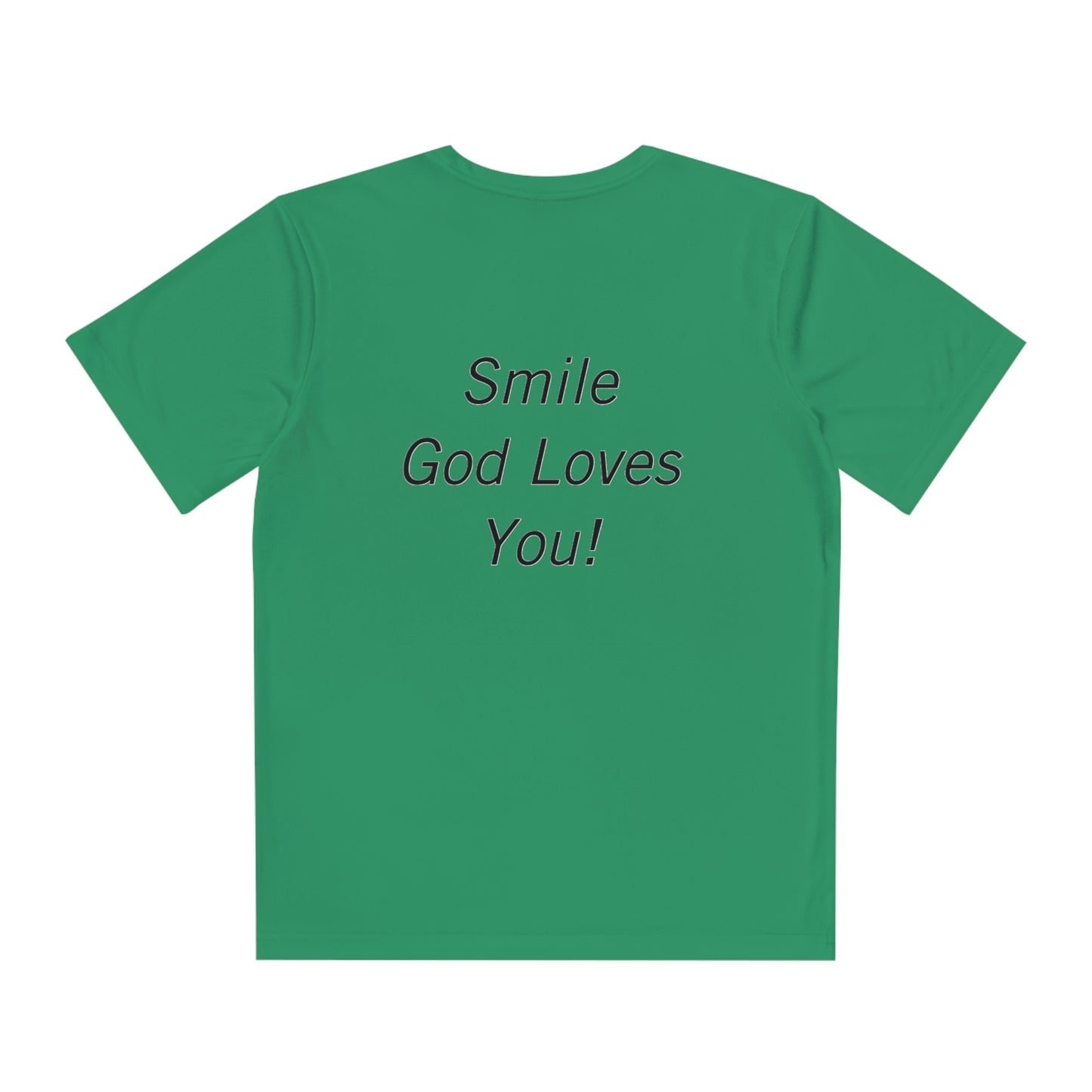 Kids Smile God Loves You Moisture Wicking Tee