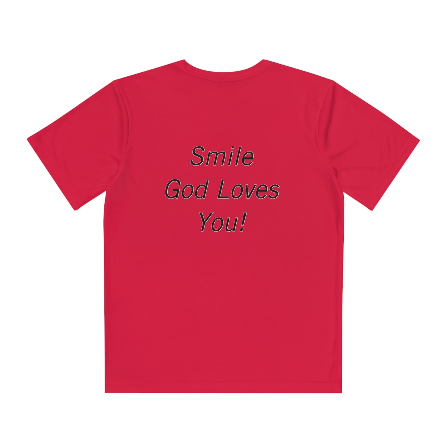 Kids Smile God Loves You Moisture Wicking Tee